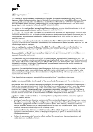 Dangote Flour Mill annual report 2018