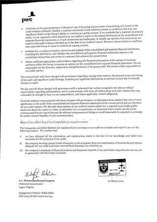 Dangote Flour Mill annual report 2018