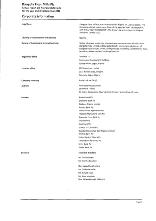 Dangote Flour Mill annual report 2018