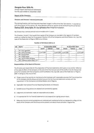 Dangote Flour Mill annual report 2018