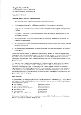 Dangote Flour Mill annual report 2018