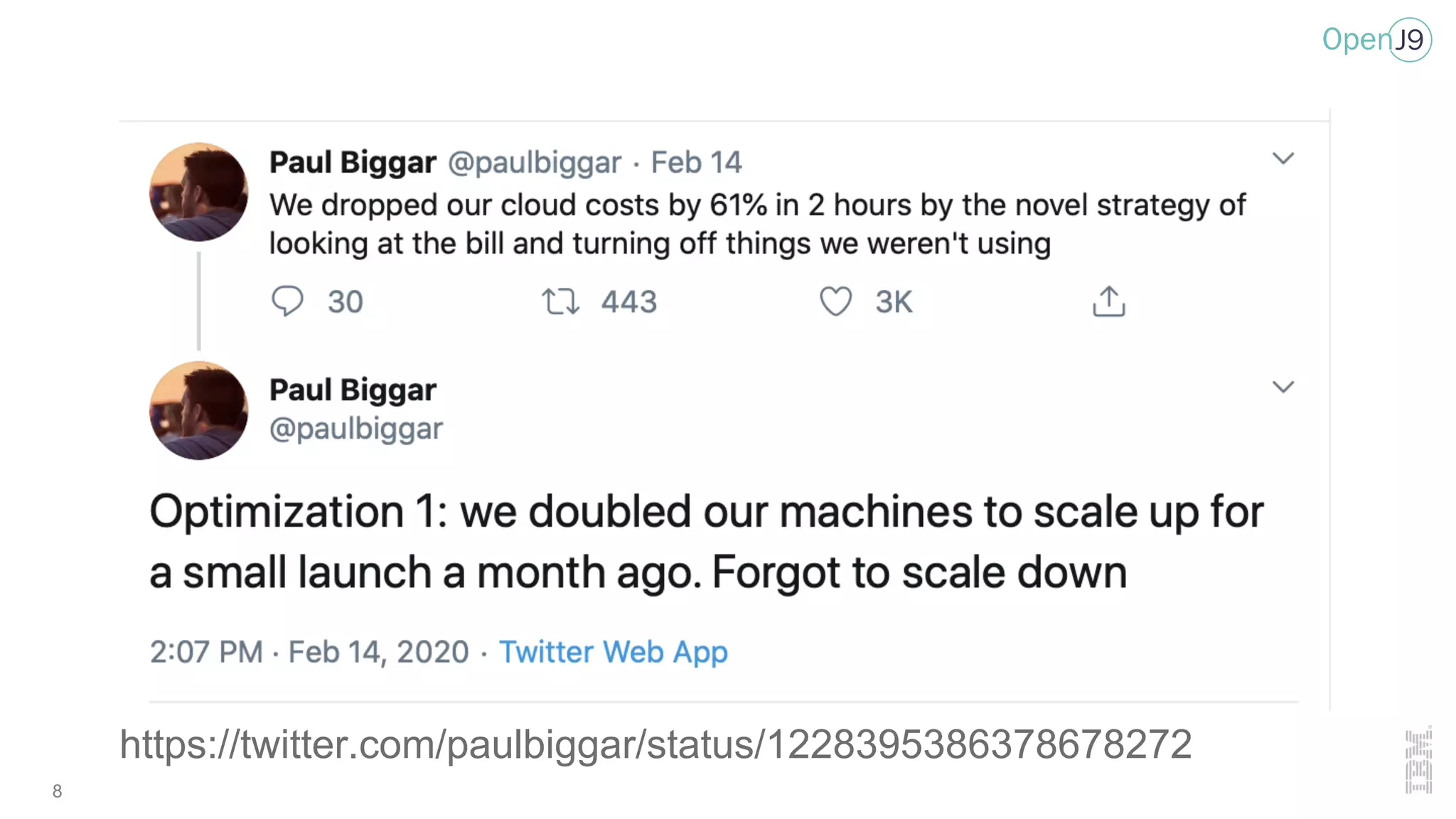 8
https://twitter.com/paulbiggar/status/1228395386378678272
 