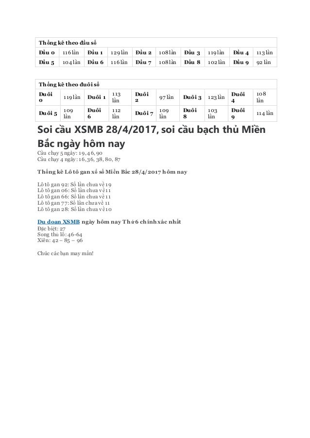 Danh gia ket qua xsmb hom nay thu 6 ngay 28 - 04