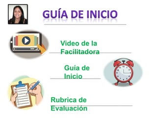Video de la
Facilitadora
Guía de
Inicio
Rubrica de
Evaluación
 