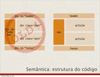 Semântica: estrutura do código
Thursday, March 24, 2011