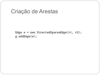 Criação de Arestas
 