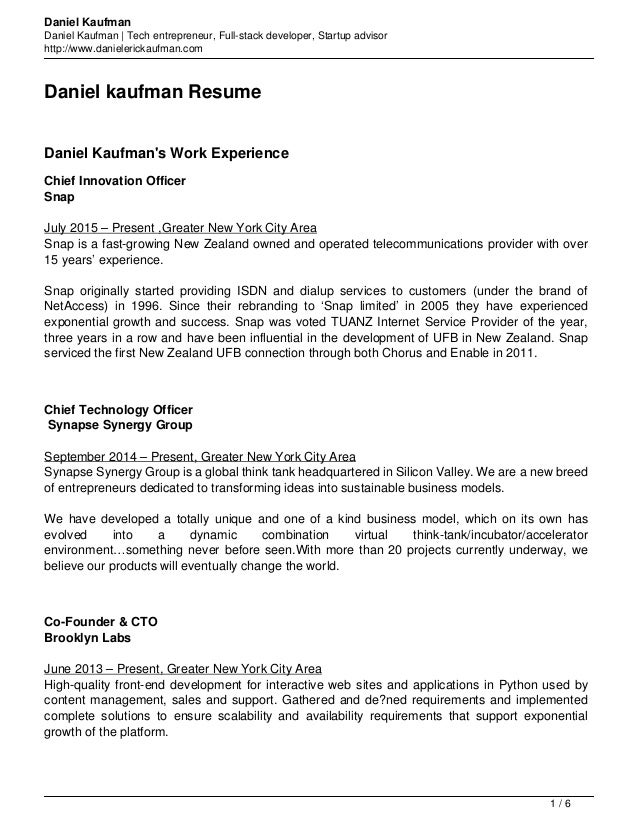 Featured image of post Startup Entrepreneur Resume
