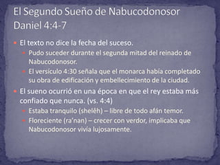El rey bendijo al Dios de los jóvenes hebreos y los engrandeció.Aseguro que Dios había enviado su ángel.Reconoció que aquellos jóvenes eran siervos de Dios.Acepto la inferioridad de su edicto frente a la Palabra de Dios.Admitió que solamente se debe adorar al Dios del cielo.Emitió una edicto para castigar a los que dijeran blasfemias contra el Dios de Israel.Los Resultados