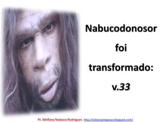 Nabucodonosor foi transformado: v.33Pr. Welfany NolascoRodrigues  http://esbocopregacao.blogspot.com/