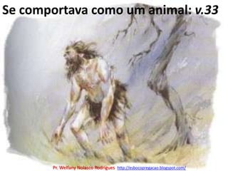 Se comportava como um animal: v.33Pr. Welfany NolascoRodrigues  http://esbocopregacao.blogspot.com/