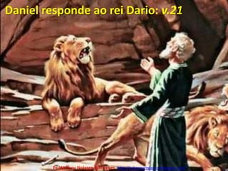 Daniel responde ao rei Dario: v.21Pr. Welfany NolascoRodrigues  http://esbocopregacao.blogspot.com/