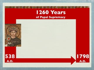 1260 Years
of Papal Supremacy
538
A.D.
1798
A.D.
 