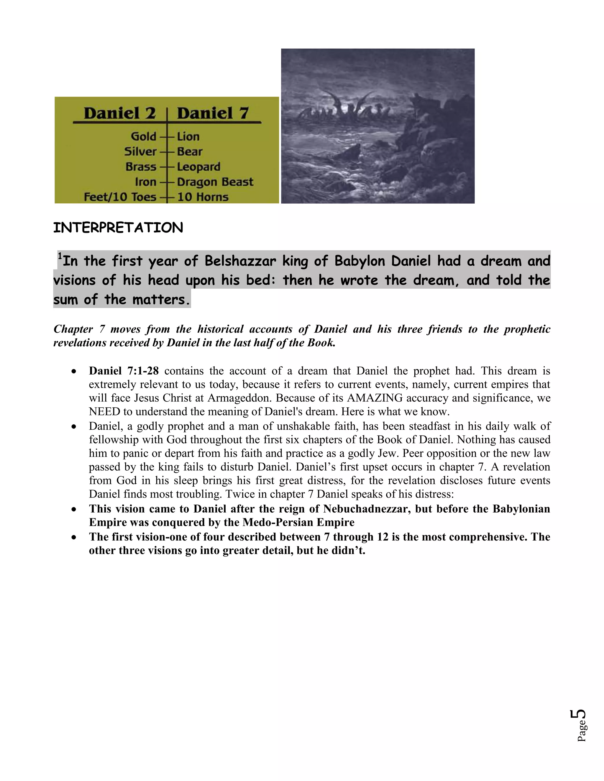 The Mediterranean Sea. Each of the empires mentioned in this vision border on this SEA