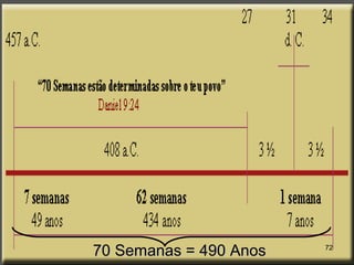 70 Semanas = 490 Anos70 Semanas = 490 Anos 72
 