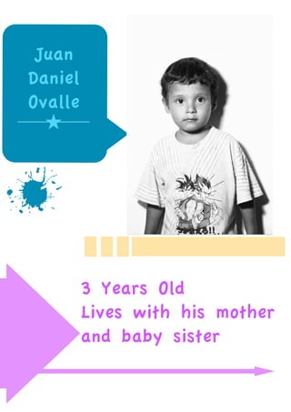 c
Juan
Daniel
Ovalle
3 Years Old
Lives with his mother
and baby sister
 