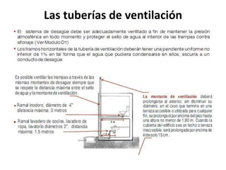 Las tuberías de ventilación
 