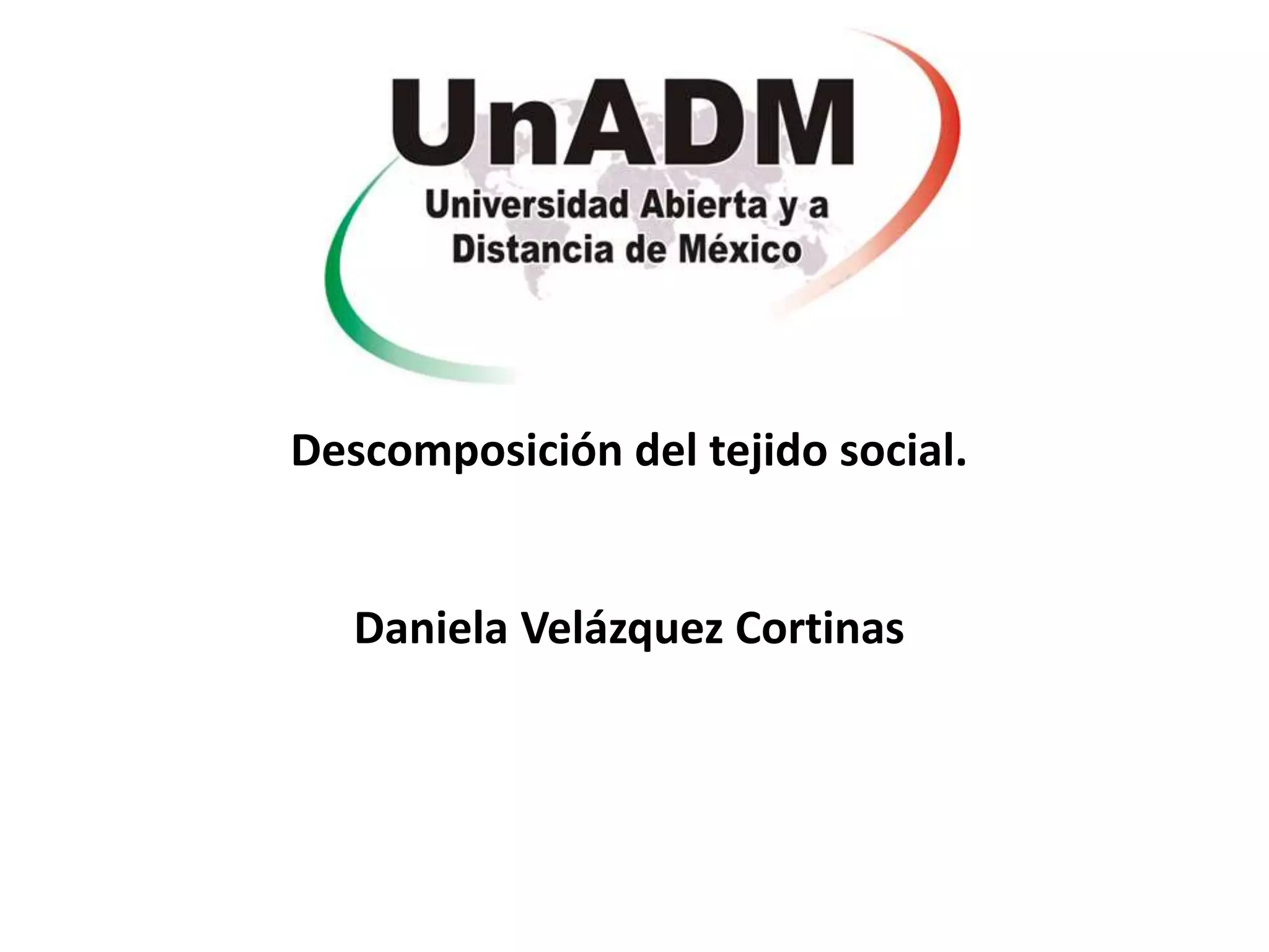 Descomposición del tejido social.
Daniela Velázquez Cortinas