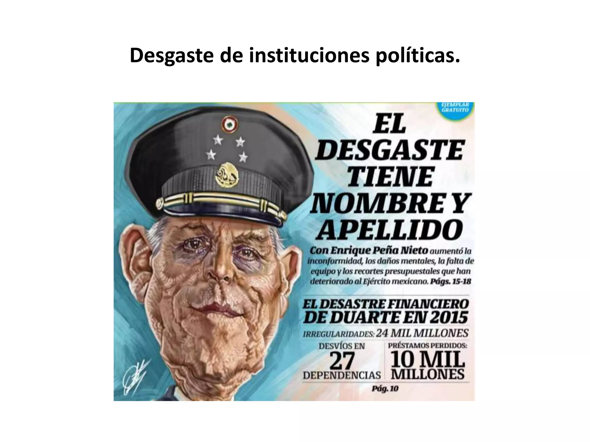 Desgaste de instituciones políticas.