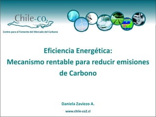 Eficiencia Energética:
Mecanismo rentable para reducir emisiones
               de Carbono


               Daniela Zaviezo A.
 