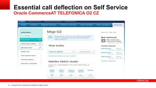 Copyright © 2012, Oracle and/or its affiliates. All rights reserved.14
Essential call deflection on Self Service
Oracle CommerceAT TELEFONICA O2 CZ
 