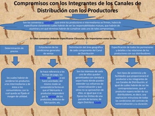 El Canal de Distribución como SistemaDentro del marco conceptual de la "Teoría de Sistemas", el canal de Distribución viene a conformar un sistema, dentro de otro sistema; es decir, que el canal de Distribución es un subsistema del "Sistema de Mercadotecnia".Es decir es un conjunto de funciones tendientes a llevar los productos desde el fabricante hasta el consumidor final.Consideraciones para escoger los Canales de DistribuciónEn algunas ocasiones, en la selección de los Canales de Distribución para la comercialización de los productos priva el criterio de lo que se ha dado en llamar el "Grado de Exposición del Mercado", de los productos, que aspire la empresa. En tales casos, se habla de Tres Grados de Exposición:Distribución IntensivaDistribución ExclusivaDistribución SelectivaPor medio de la cual se exponen los productos en todos los lugares posibles de comercialización. Es el caso de esos tipos de productos que se encuentran en todas partes, como: los cigarros, dañinos tanto para la salud como para el bolsillo del enviciado.Se caracteriza por la concesión de exclusividad de distribución del producto a unos pocos distribuidores, con delimitaciones geográficas; pero con la condición expresa de que tales concesionarios se abstengan de vender productos de la competencia, como ha de esperarse.Combina las ventajas de las dos anteriores, y aunque proporciona un debilitamiento relativo de los controles que aspira todo productor; también es muy cierto que reduce los costos de Mercadotecnia de los productos. 