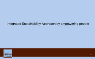 32
Integrated Sustainability Approach by empowering people
 