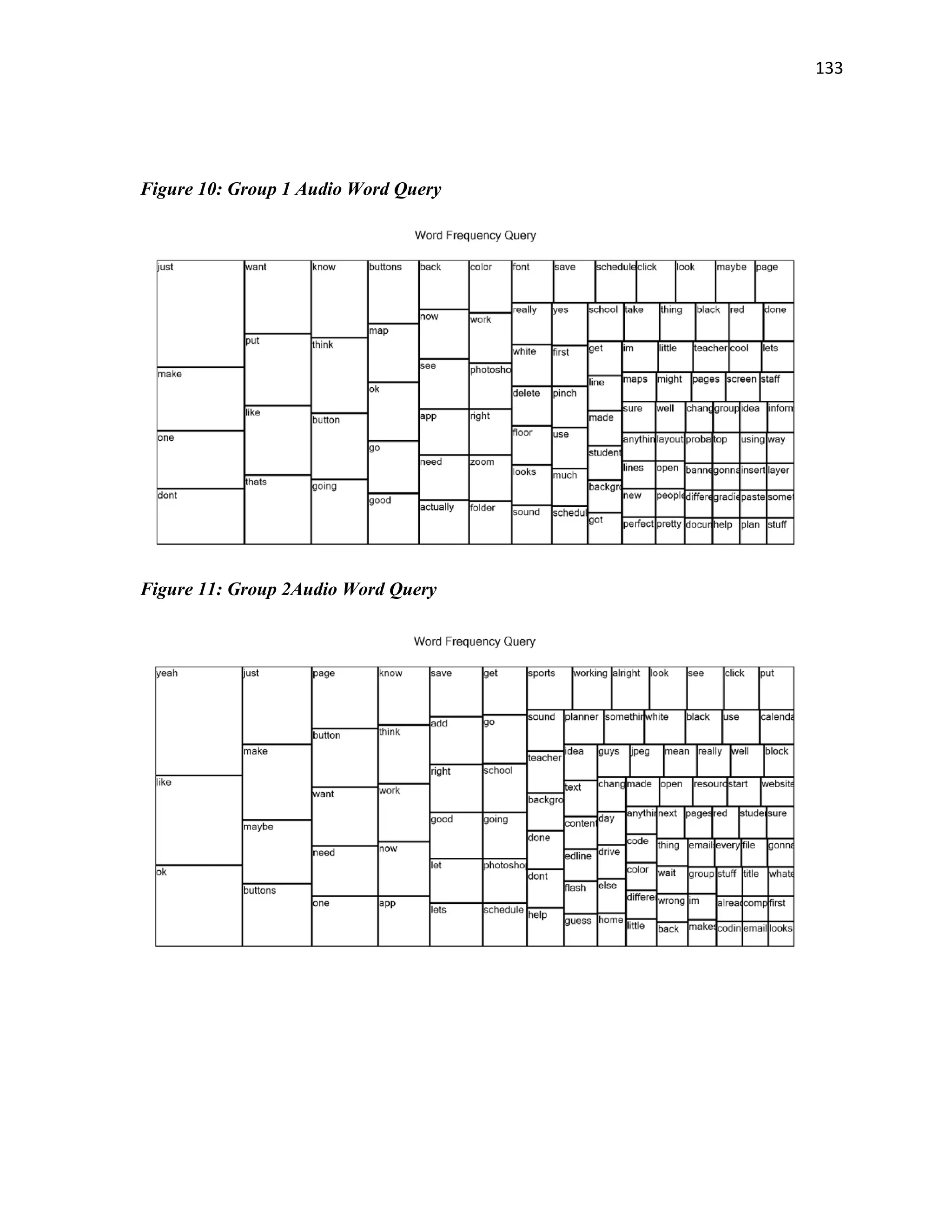   133
 
Figure 10: Group 1 Audio Word Query
 
Figure 11: Group 2Audio Word Query
 
 