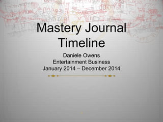 Mastery Journal
Timeline
Daniele Owens
Entertainment Business
January 2014 – December 2014

1

 