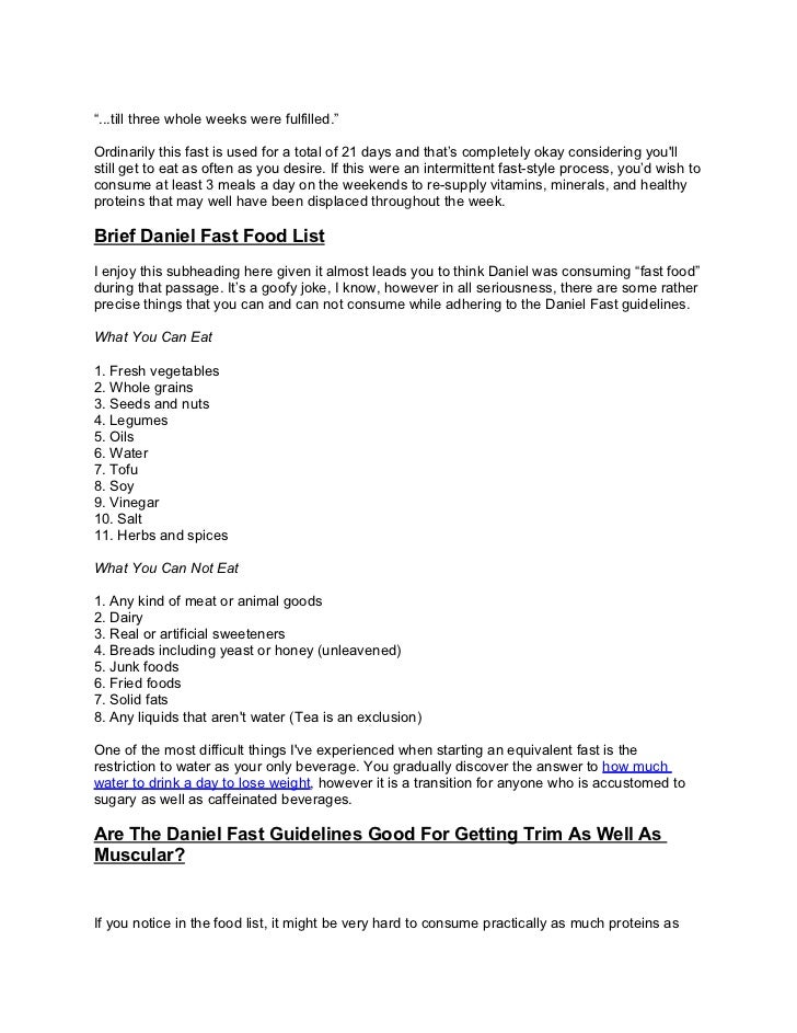 21 day daniel fast guidelines pdf