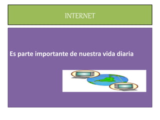 INTERNET
Es parte importante de nuestra vida diaria
 