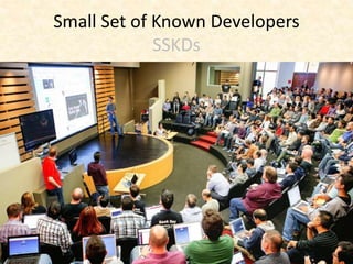 Small Set of Known Developers
SSKDs
 