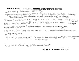 Advice for Future Criminology Students