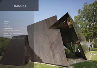 DANIEL LIBESKIND 113
-18.36.54-
FECHA
2010
ESTADO
TERMINADO
TAMAÑO DEL EDIFICIO
2000 PIES CUADRADOS
NOTICIAS
W MAGAZINE COMENTARIO
 