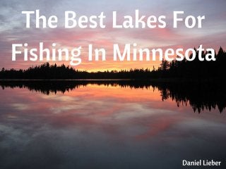 Daniel Lieber: The Best Lakes For Fishing In Minnesota