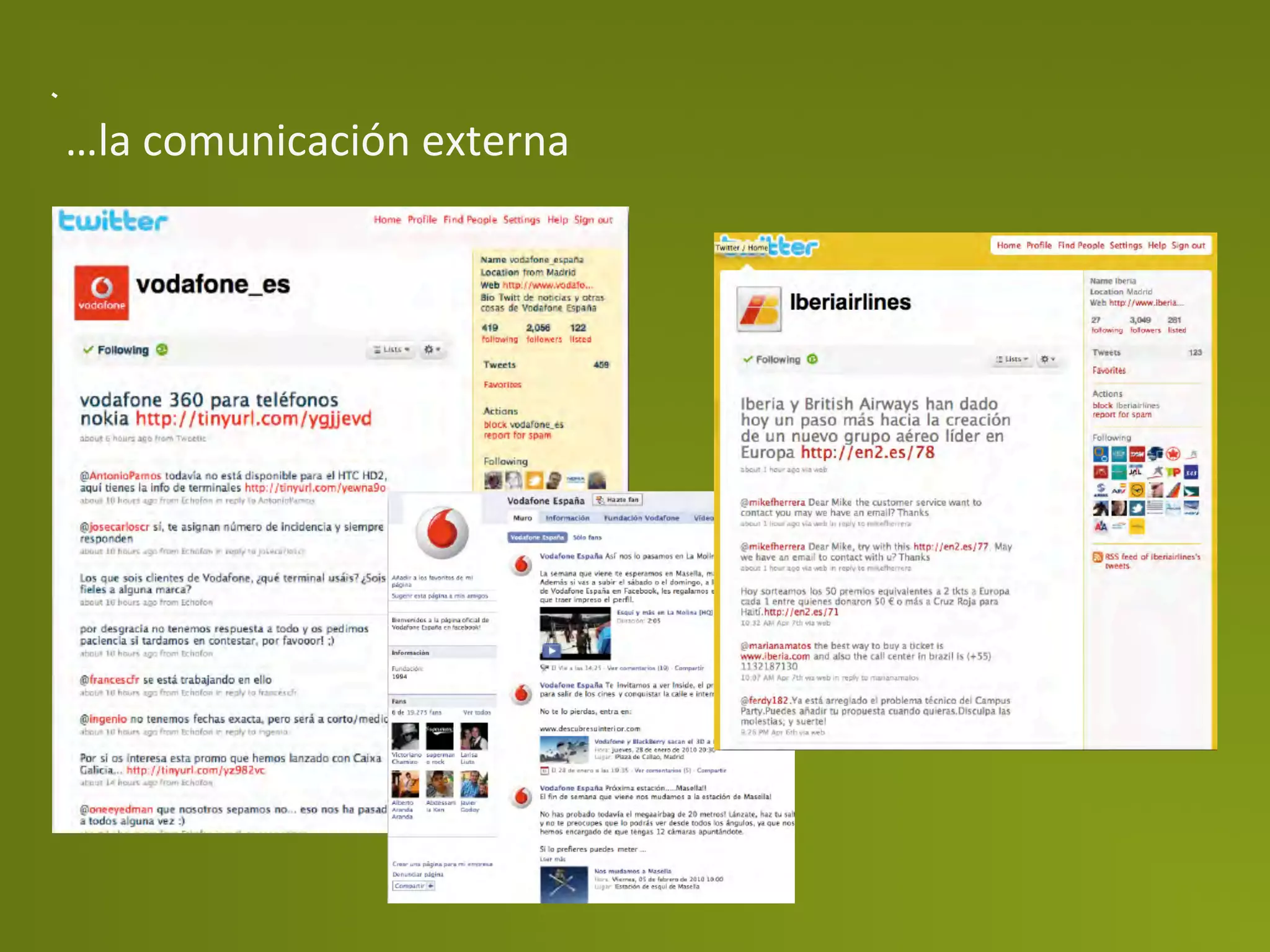 …la	
  comunicación	
  externa	
  
 