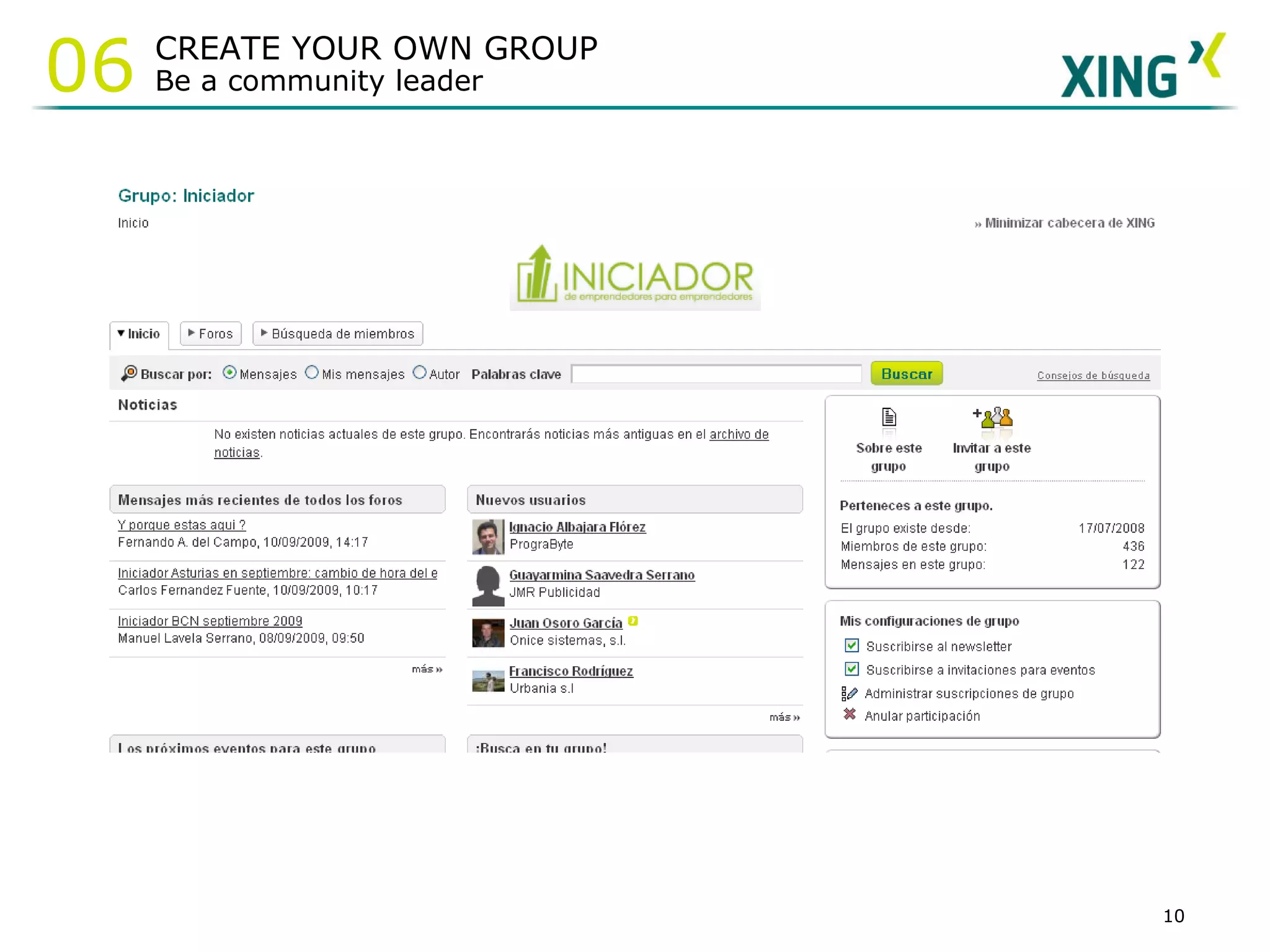 CREATE YOUR OWN GROUP  Be a community leader 06 