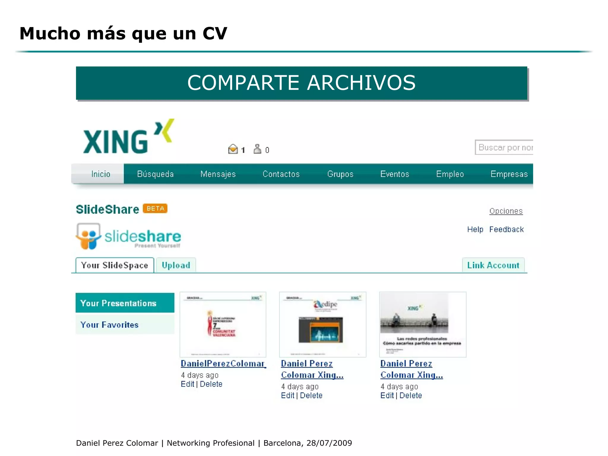 Mucho más que un CV COMPARTE ARCHIVOS 