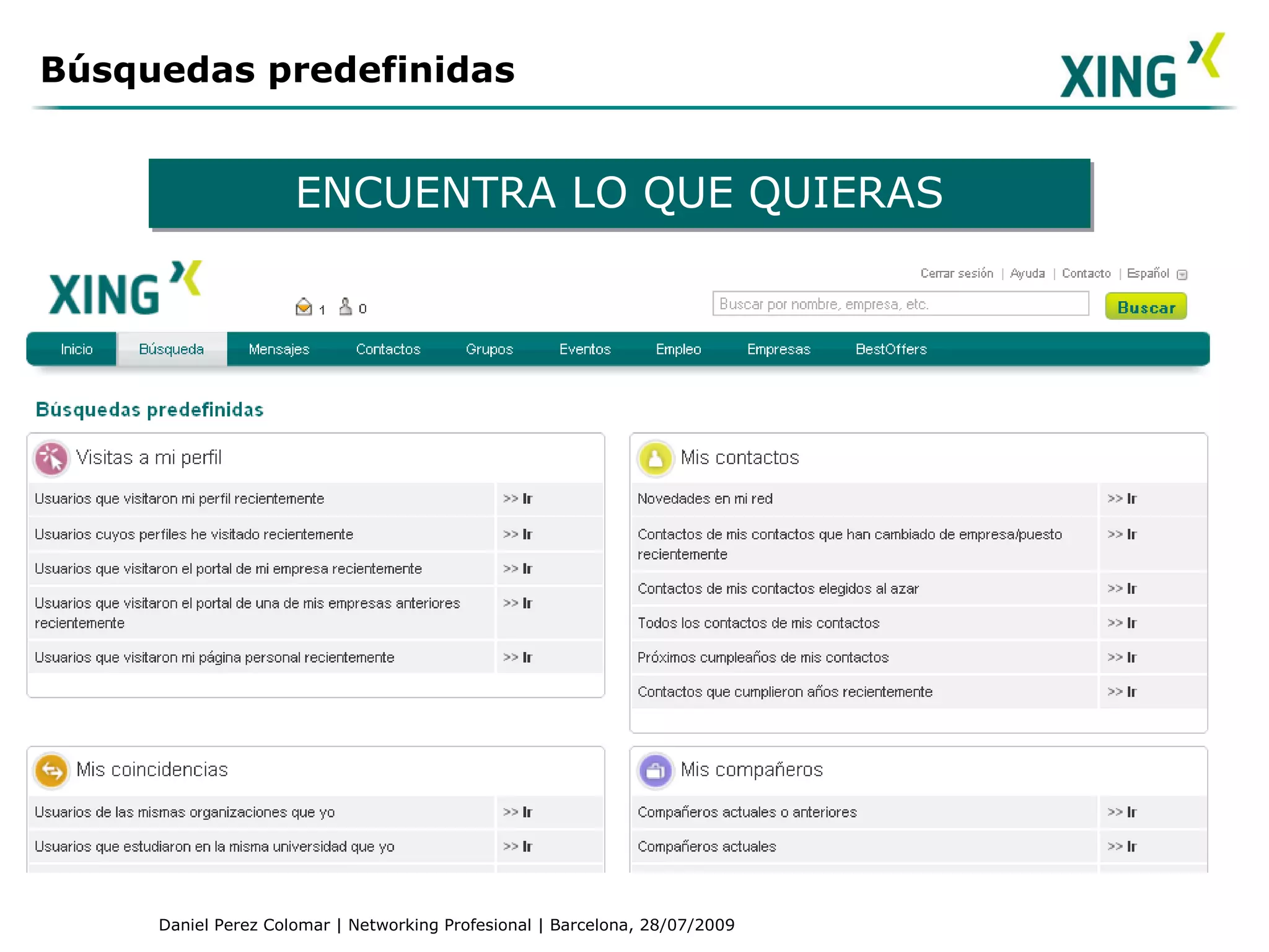 Búsquedas predefinidas ENCUENTRA LO QUE QUIERAS 