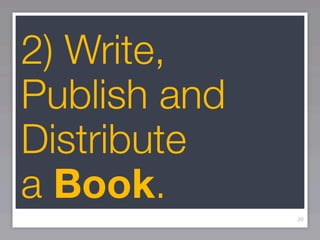 2) Write,
Publish and
Distribute
a Book.
              39
 