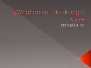 ¿What do you do during a day? Daniel Reina 