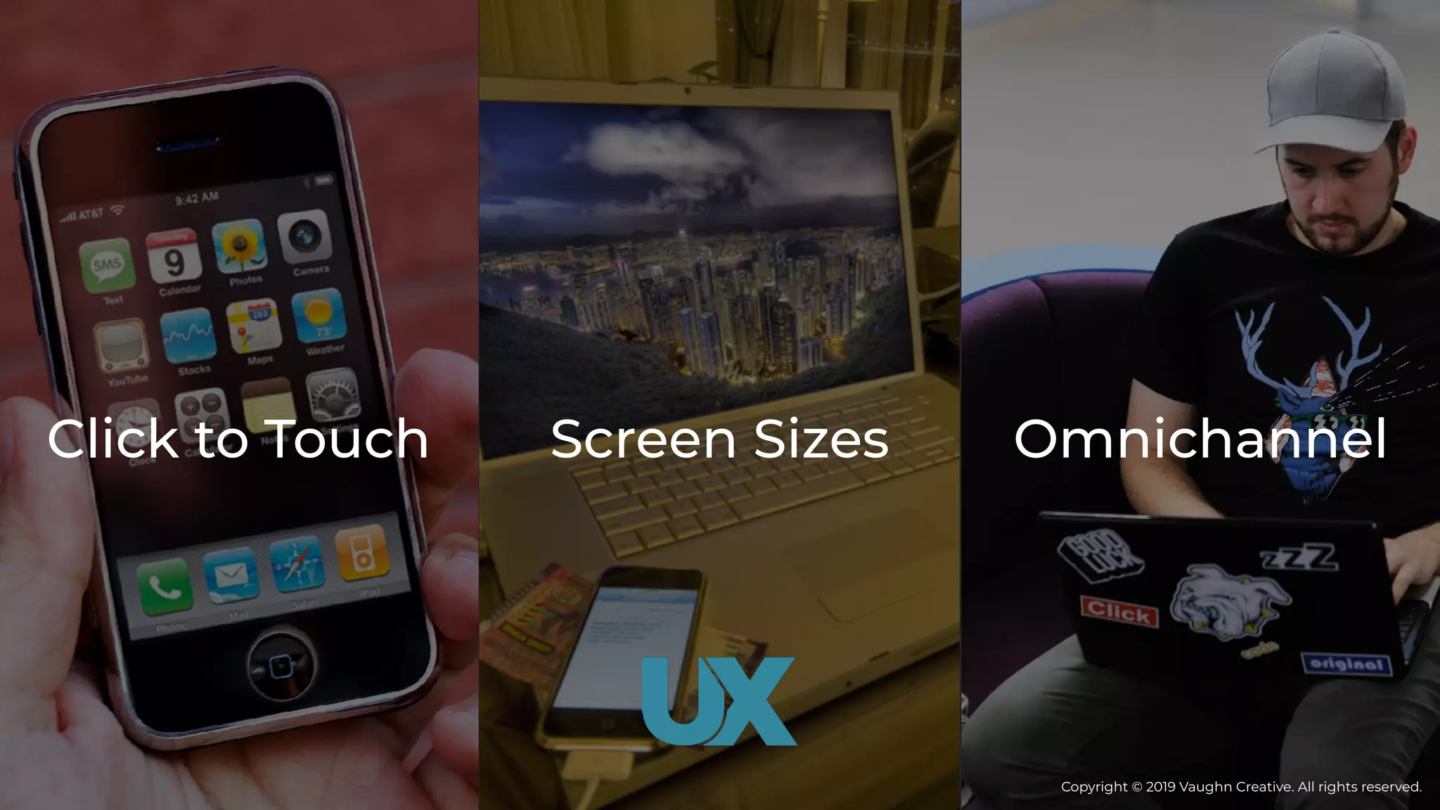Screen Sizes Omnichannel
Copyright © 2019 Vaughn Creative. All rights reserved.
Click to Touch
 