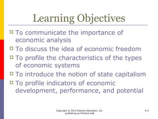 Copyright © 2013 Pearson Education, Inc.
publishing as Prentice Hall
4-3
Introduction
Learning Objective 1:
To communicate the importance of
economic analysis
 