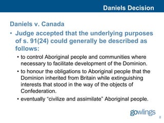 Daniel Ruling Daniels v. Canada: Overview and Implications | PPTX