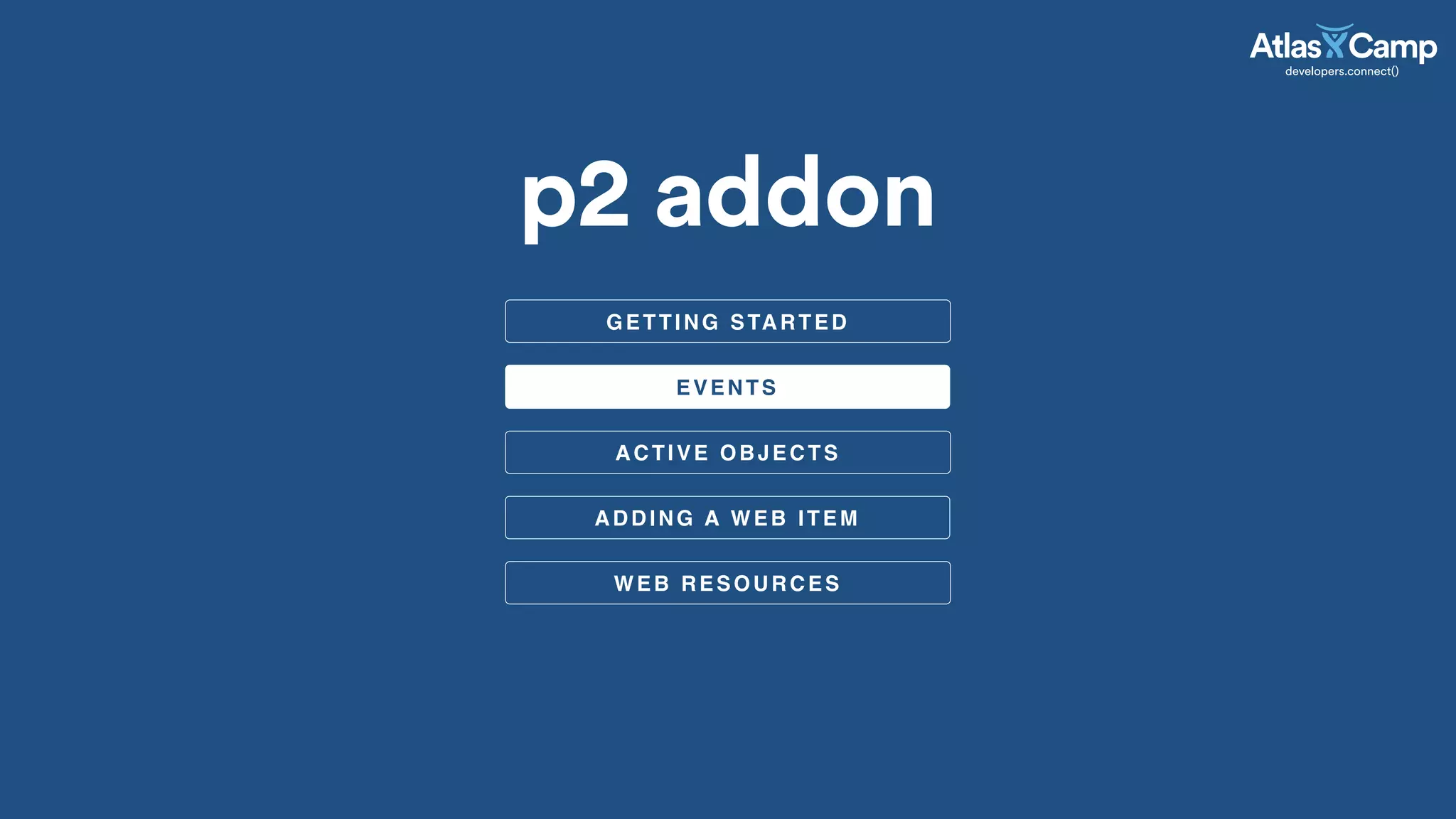 ACTIVE OBJECTS
EVENTS
p2 addon
ADDING A WEB ITEM
WEB RESOURCES
GETTING STARTED
 