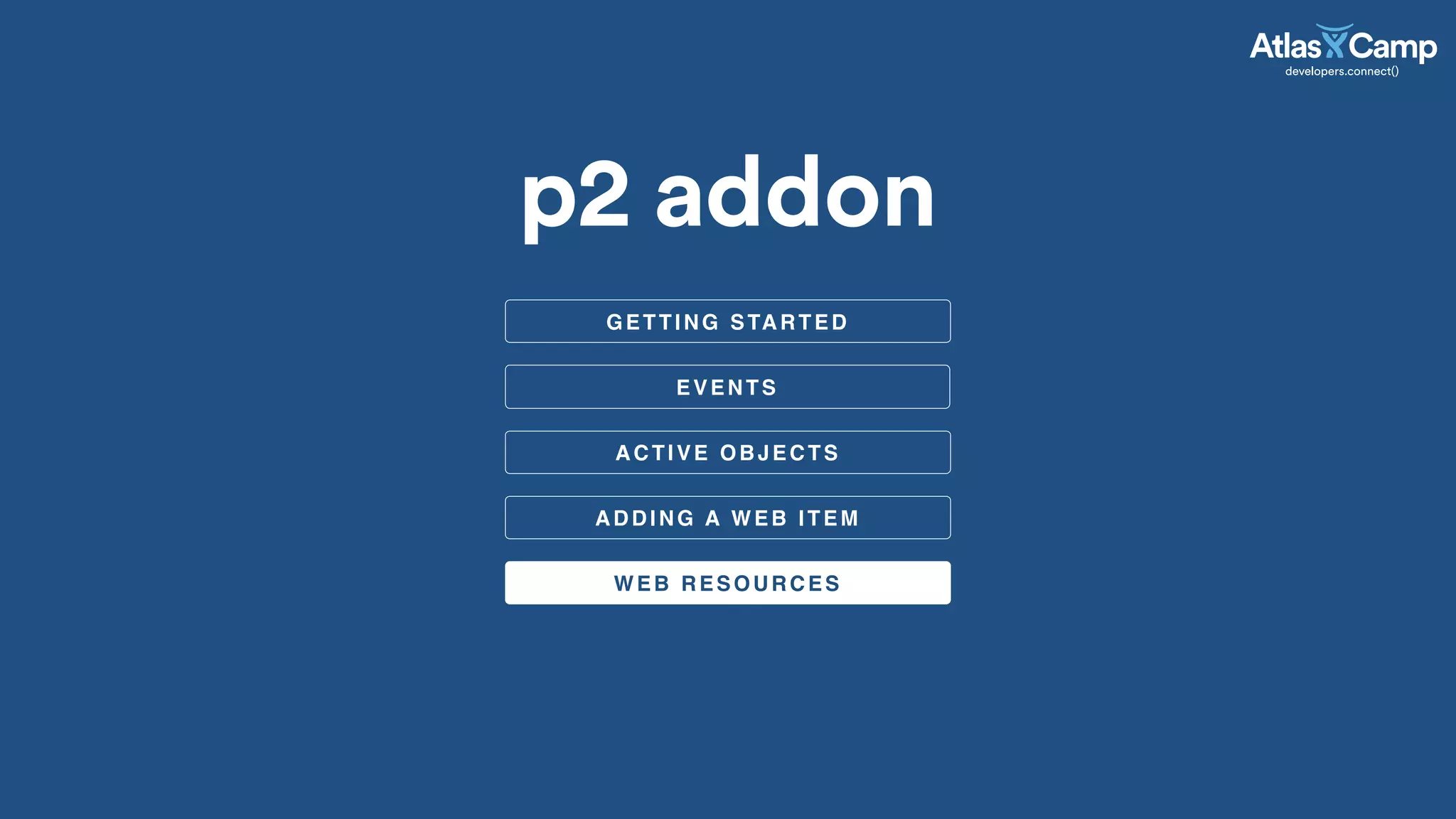 ACTIVE OBJECTS
WEB RESOURCES
p2 addon
EVENTS
ADDING A WEB ITEM
GETTING STARTED
 