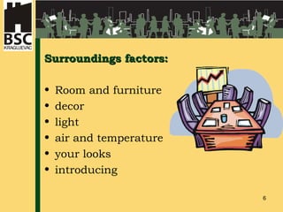 Surroundings factors: Room and furniture decor light air and temperature your looks introducing