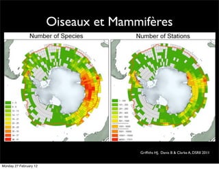 Oiseaux et Mammifères




                                       Grifﬁths HJ, Danis B & Clarke A, DSRII 2011


Monday 27 February 12
 