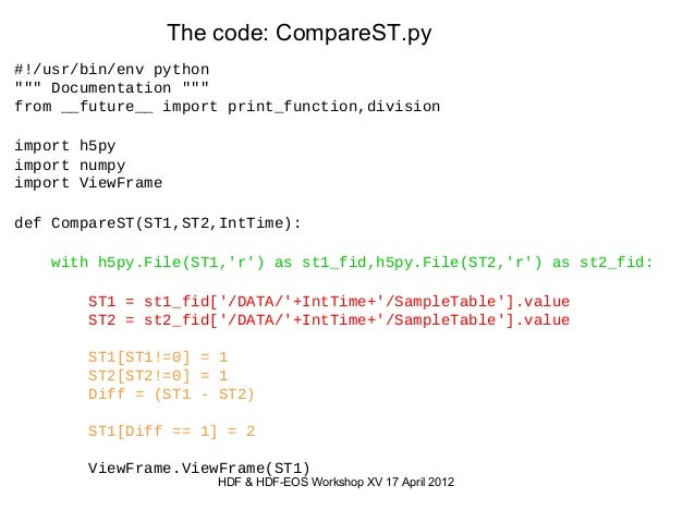 Using HDF5 and Python: The H5py module