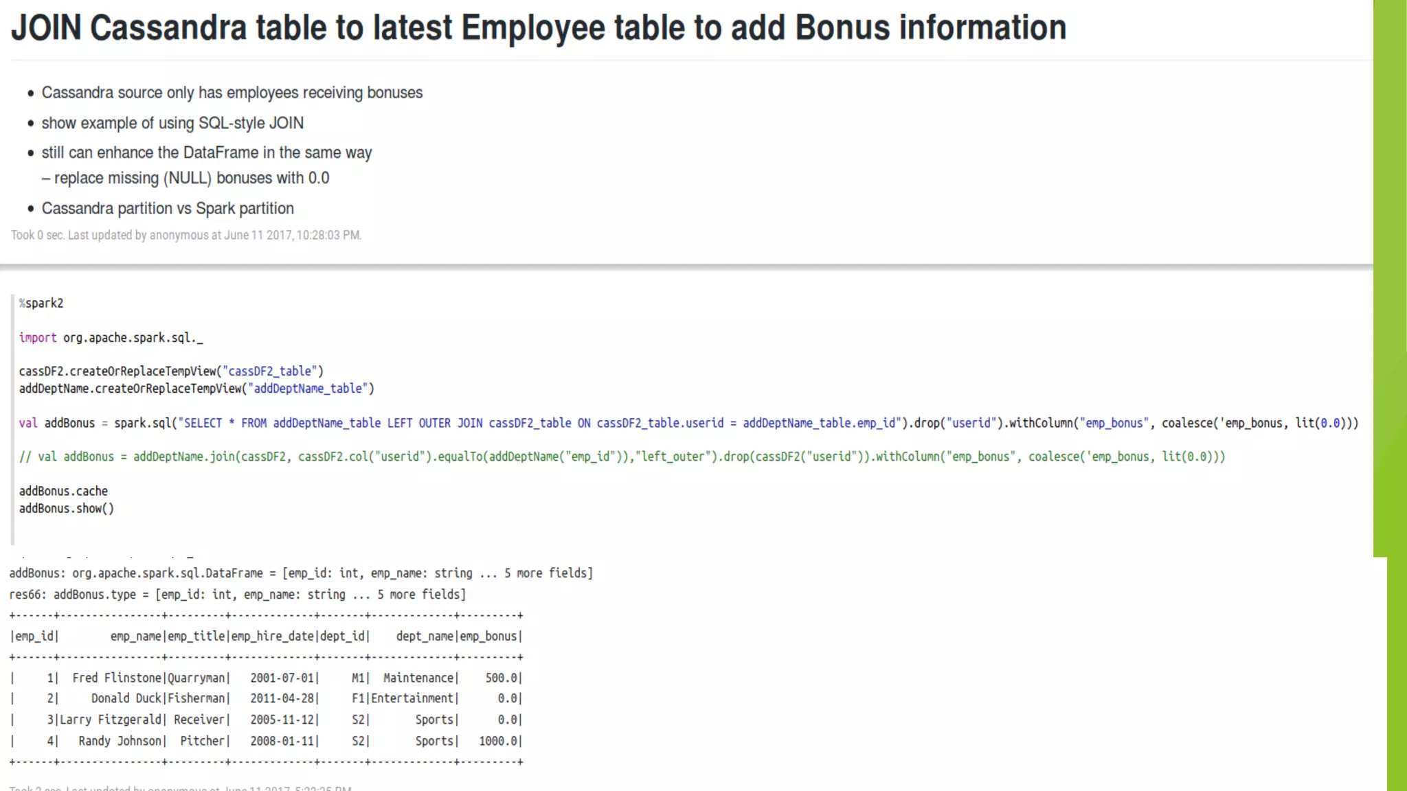 Join – Hbase,PostgreSQL,Cassandra 