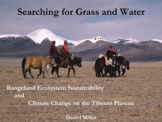 Searching for Grass and Water Rangeland Ecosystem Sustainability  and  Climate Change on the Tibetan Plateau Daniel Miller 